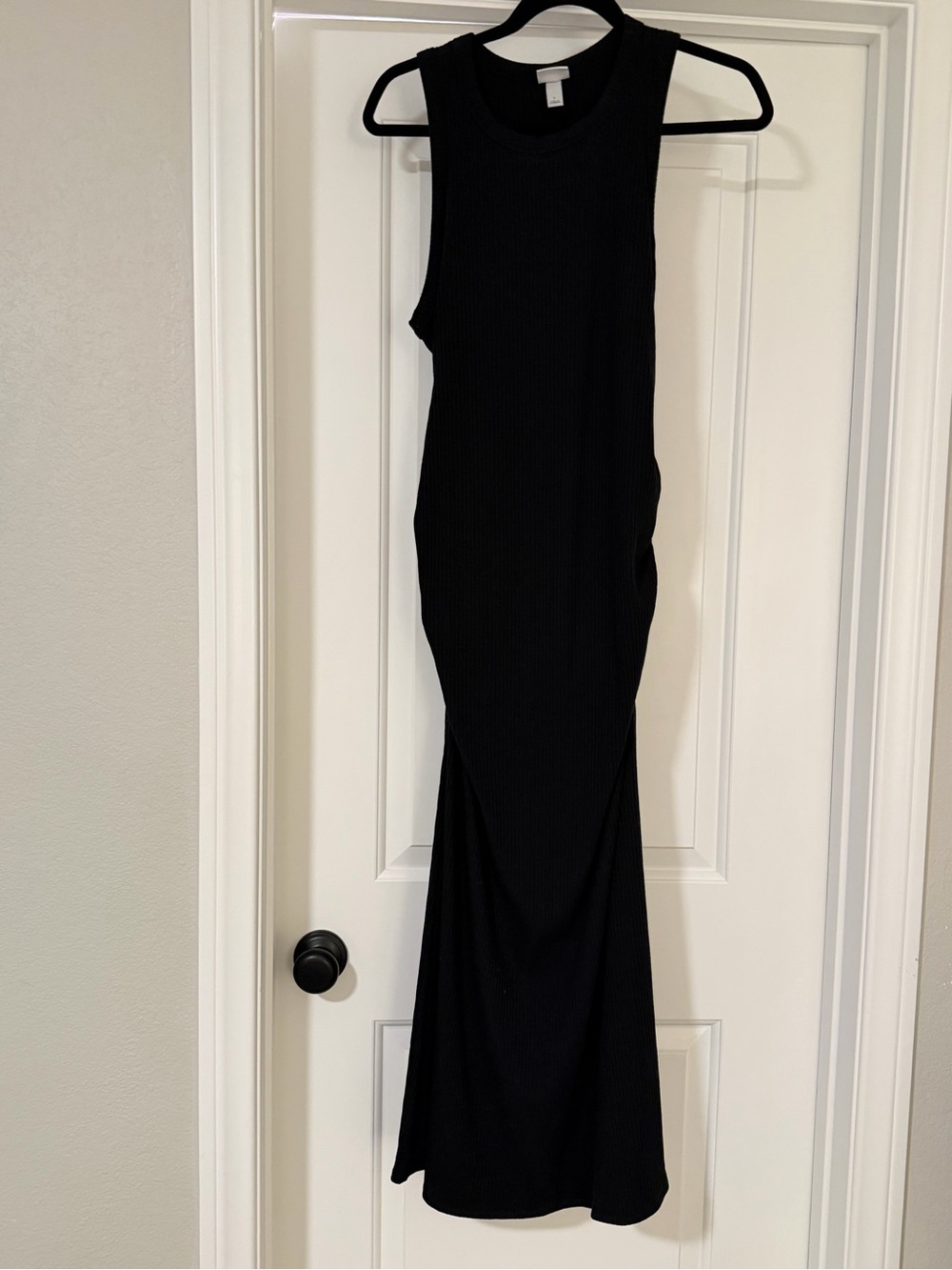 a new day Black Ribbed Sleeveless Maxi Dress